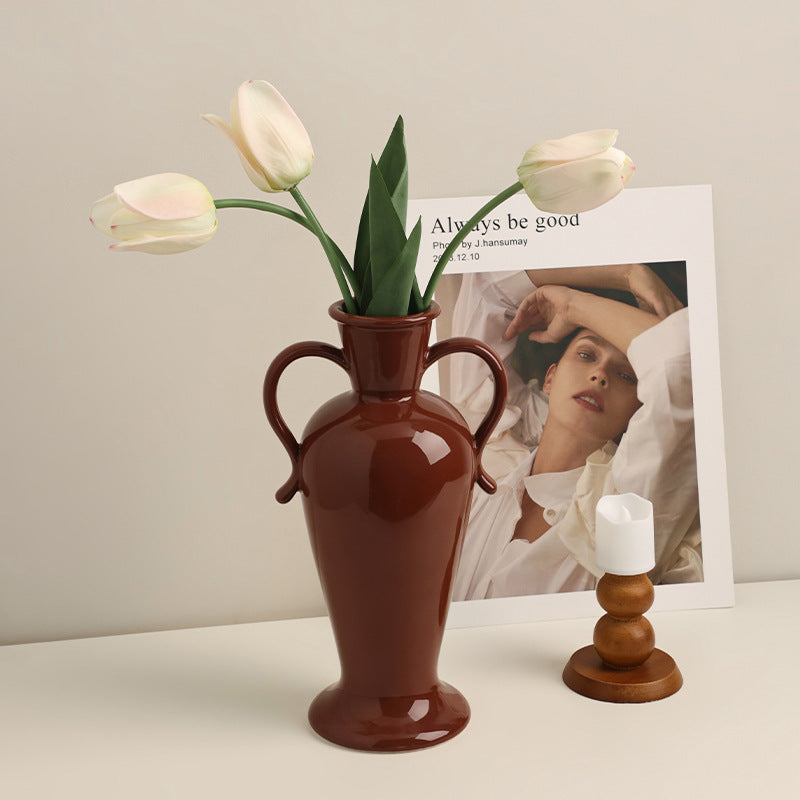 Double handle vase